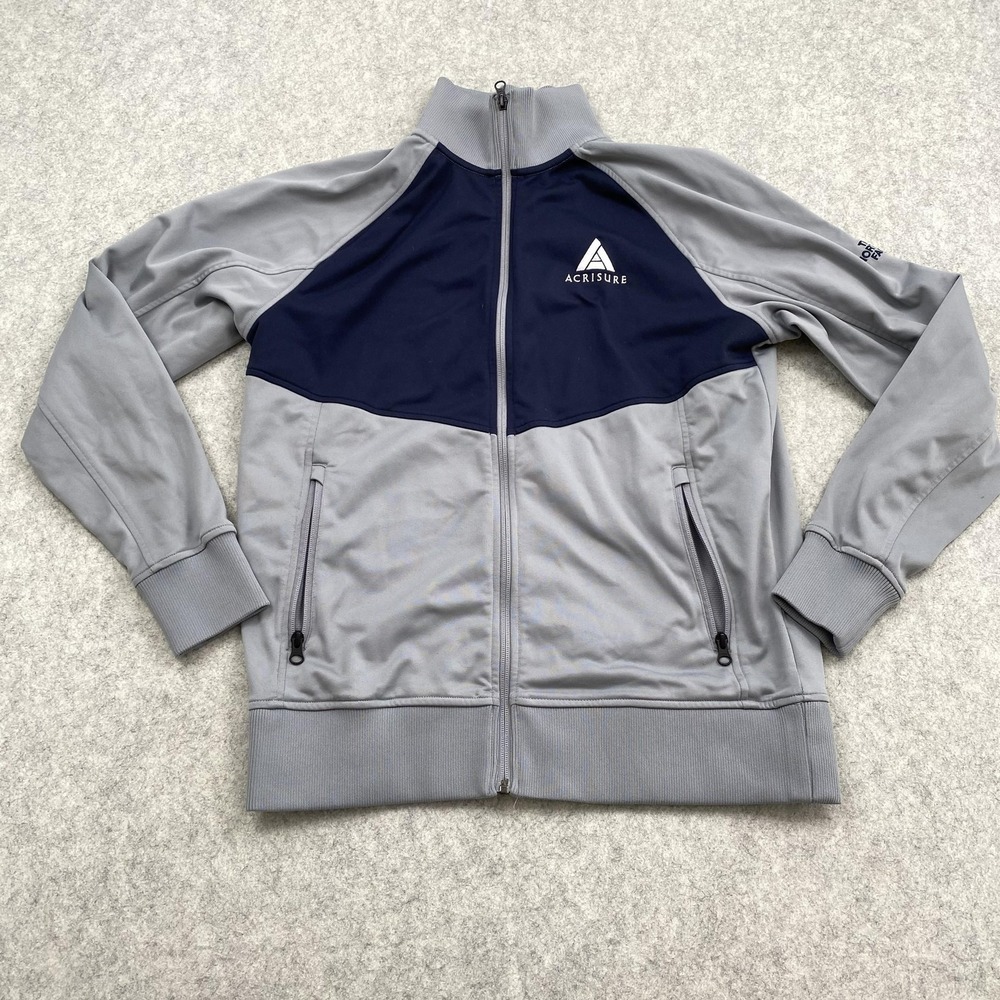 The North Face Jacket Mens Medium Gray Navy Full Zip Track Colorblock Acrisure